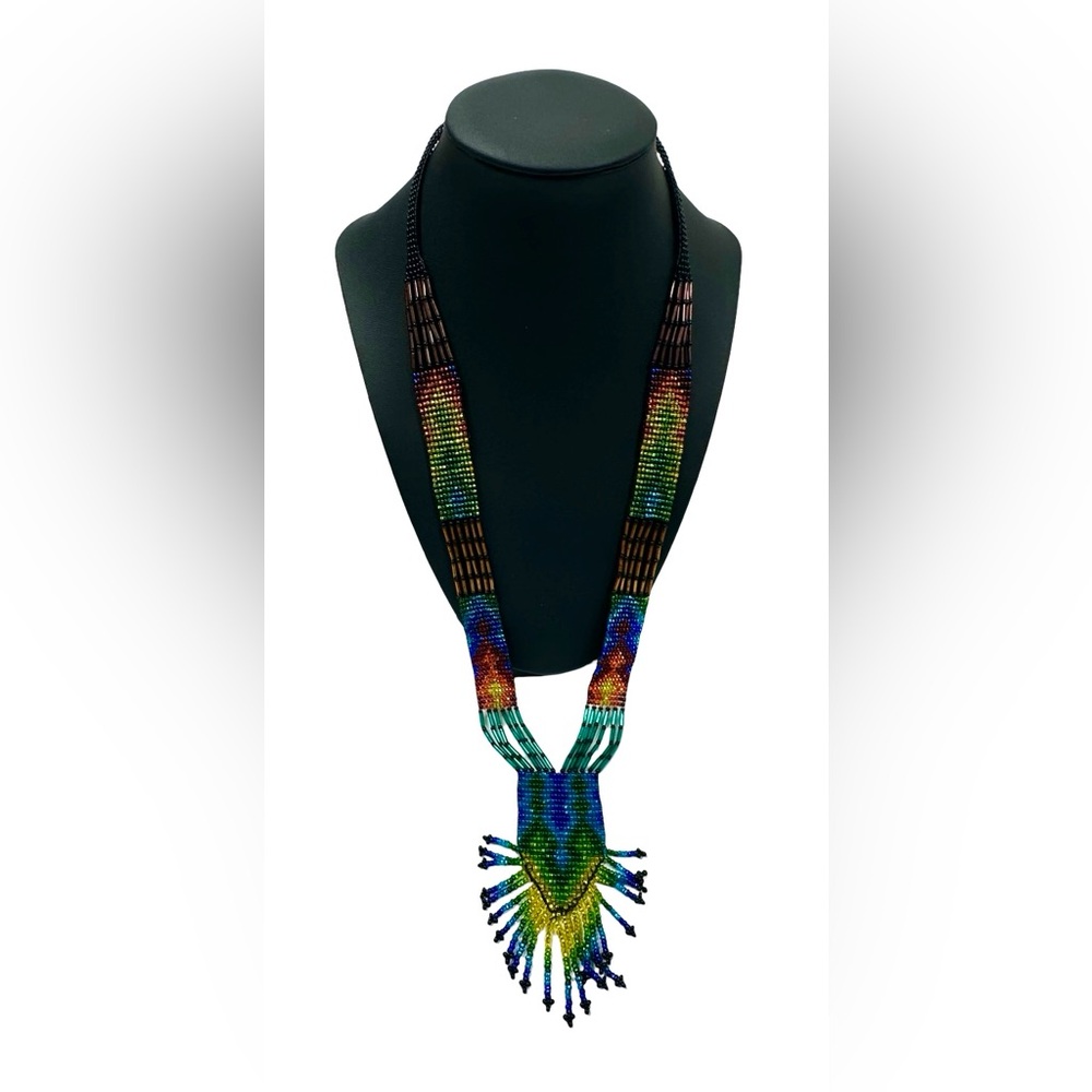 Women Hand Beaded Seed Bead, Mexican, Native American, Necklace